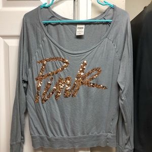 Gray Victoria secret PINK long sleeved shirt